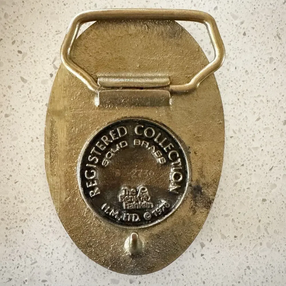 Oregon State Seal Commemorative 1859 THE UNION Solid Bras 1978 Belt Buckle #2730 - Picture 4 of 6